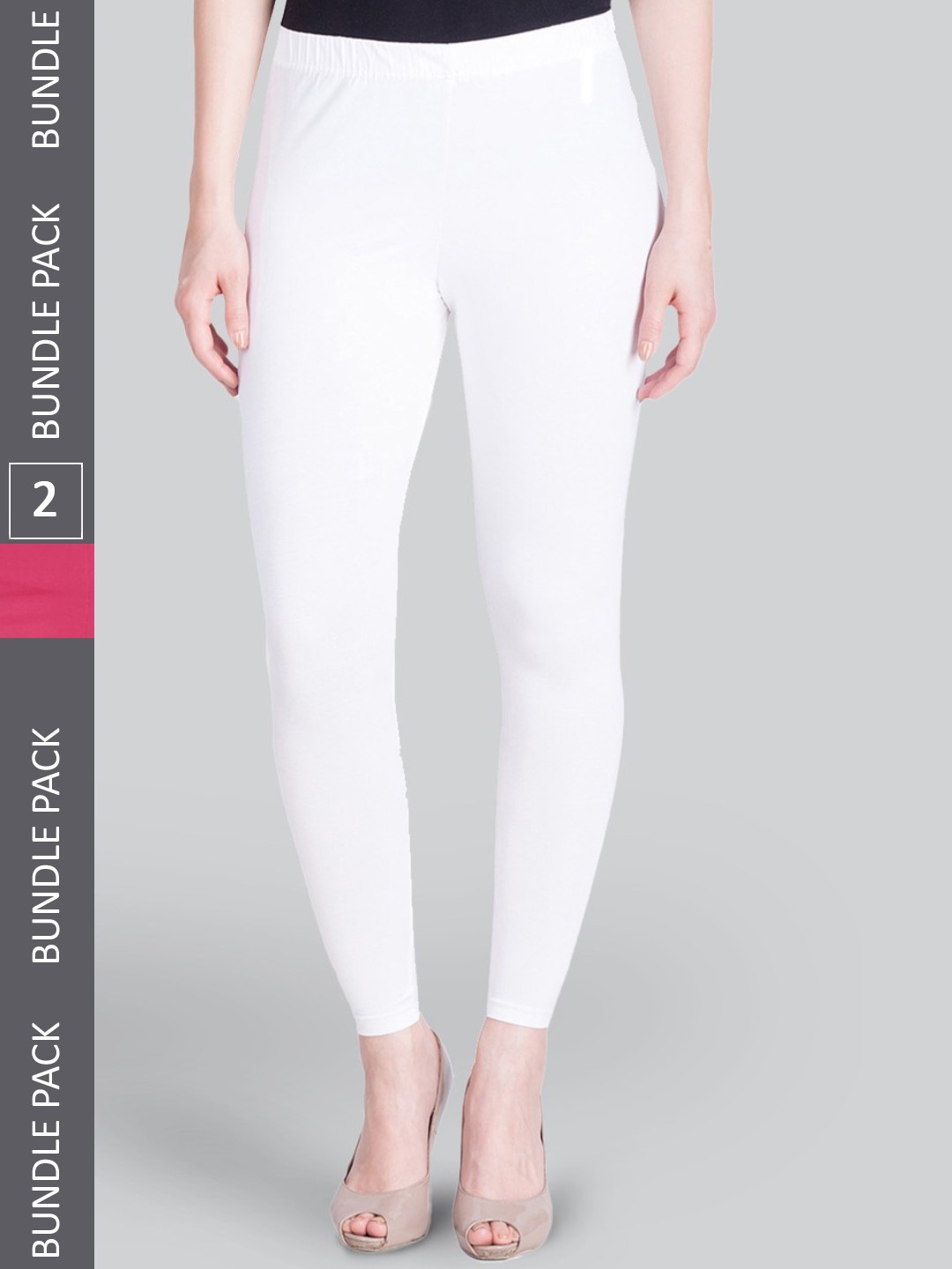 

LYRA Premium Pack Of 2 Cotton Ankle Length Leggings, White