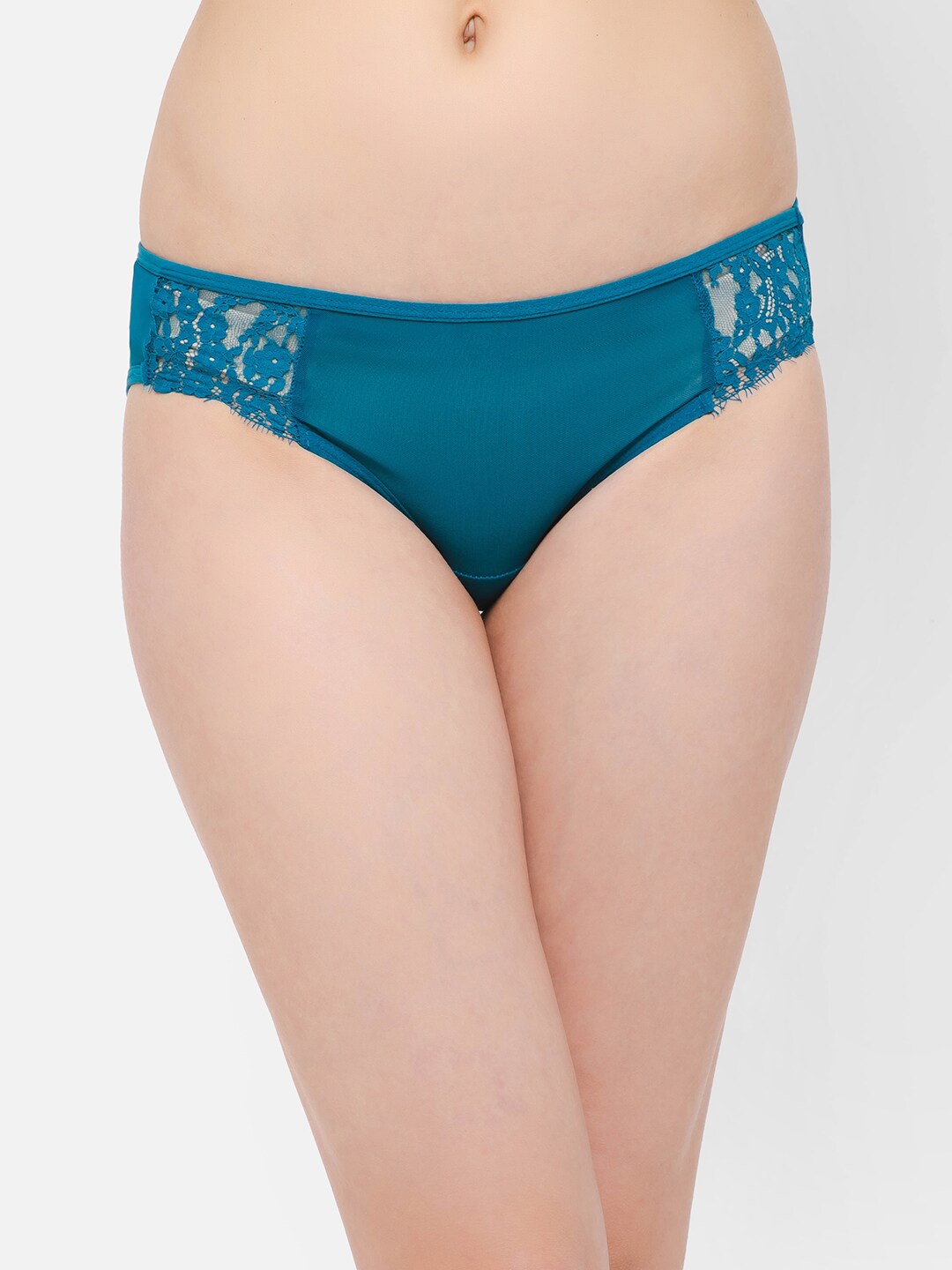 

Clovia Women Low-Rise Lace Insert Detail Bikini Briefs PN3487P36S, Teal