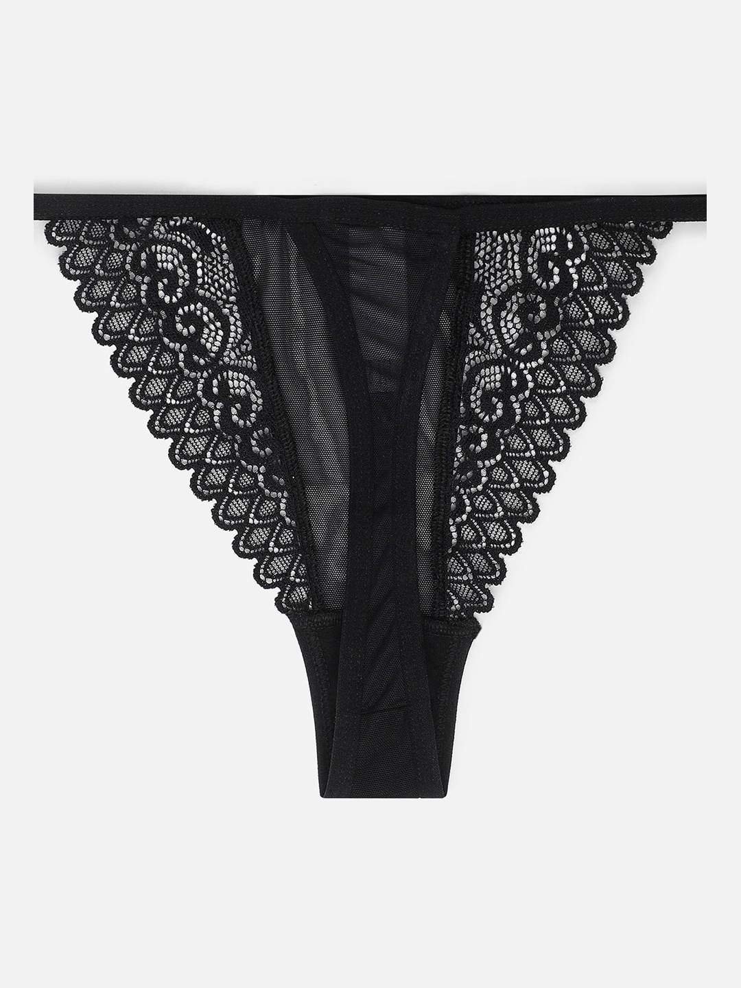 

Clovia Women Lace Thong Brief PN3532A13S, Black