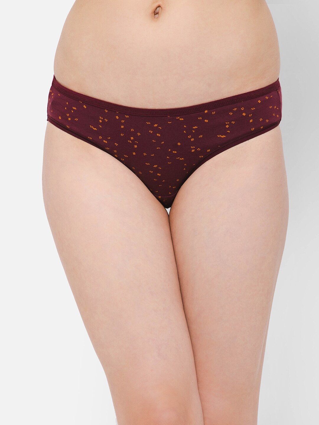 

Clovia Women Printed Low-Rise Bikini Briefs PN3380Z09S, Maroon