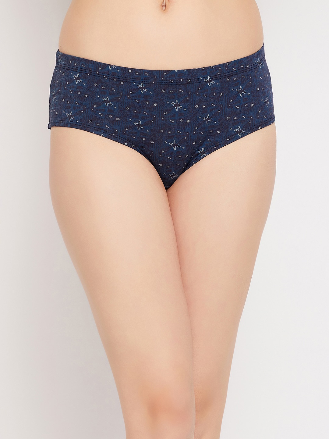

Clovia Women Printed Cotton Hipster Brief, Blue