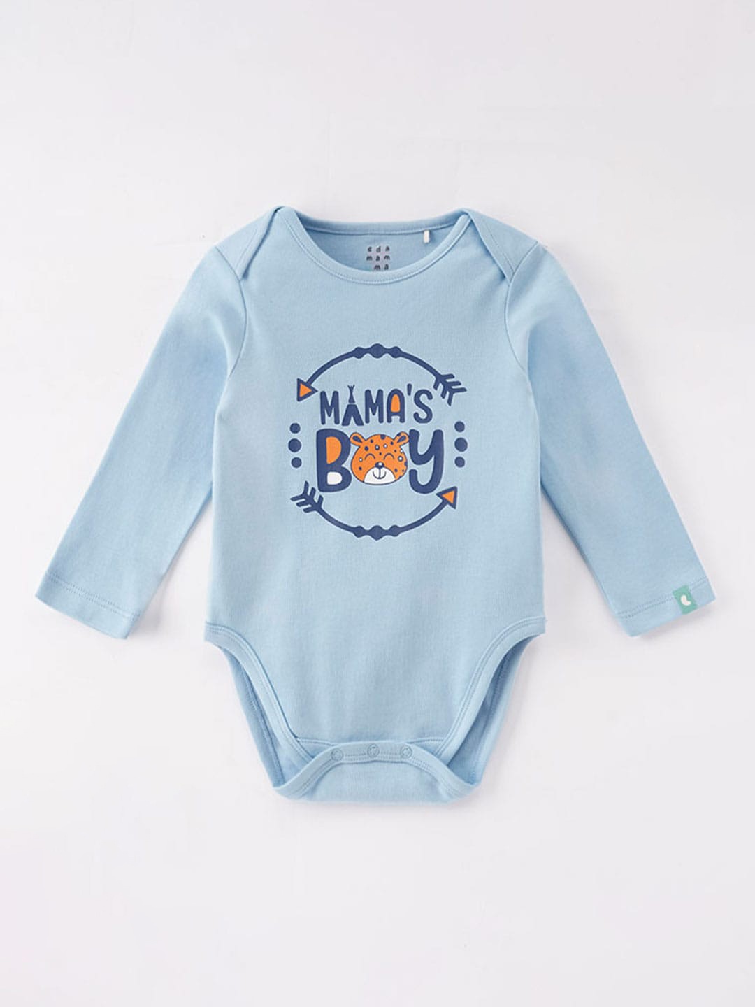 

Ed-a-Mamma Baby Infant Boys Printed Full Sleeves Cotton Bodysuit, Blue