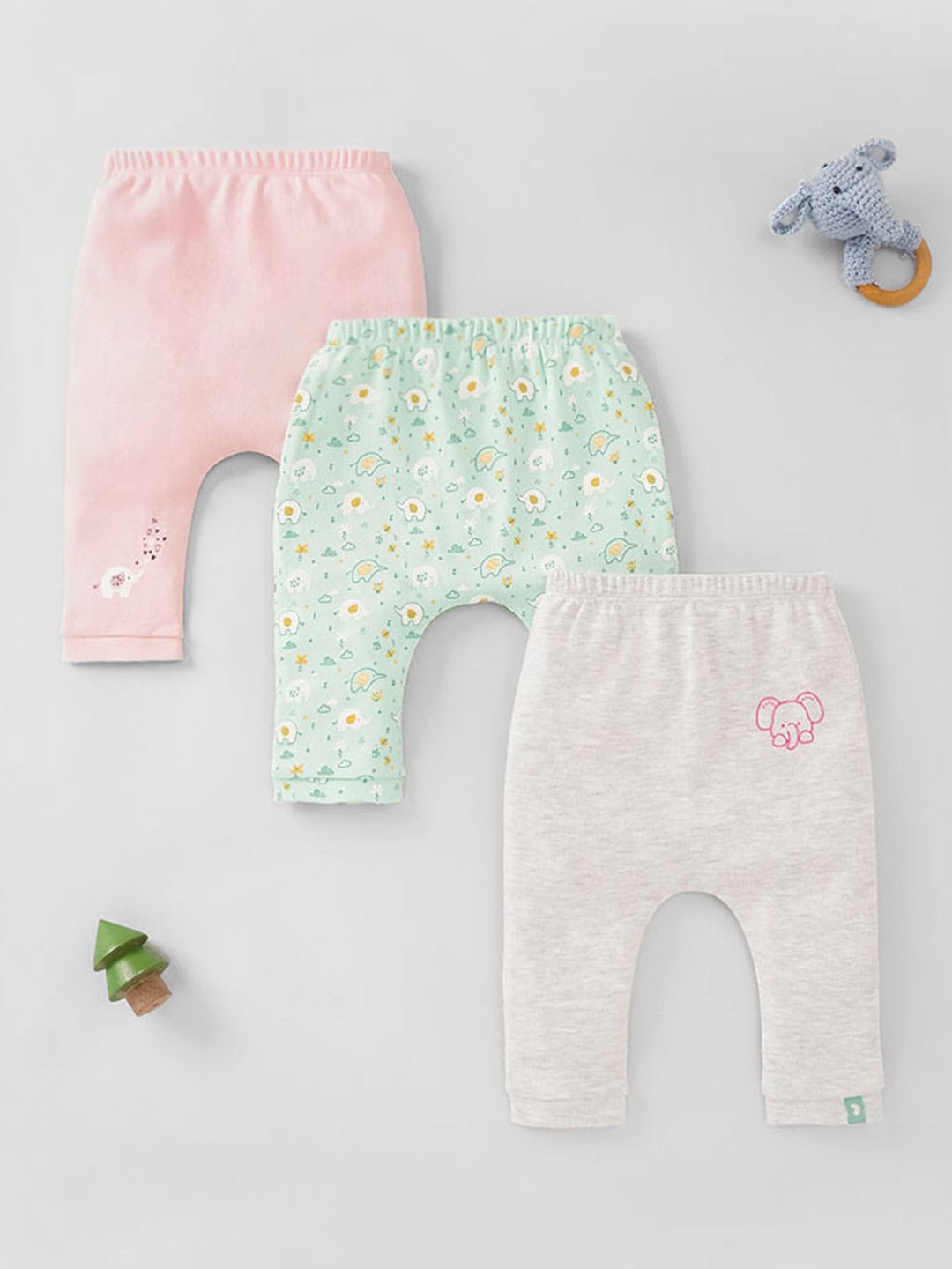 

Ed-a-Mamma Baby Infants Girls Pack Of 3 Joggers Lounge Pants, Pink