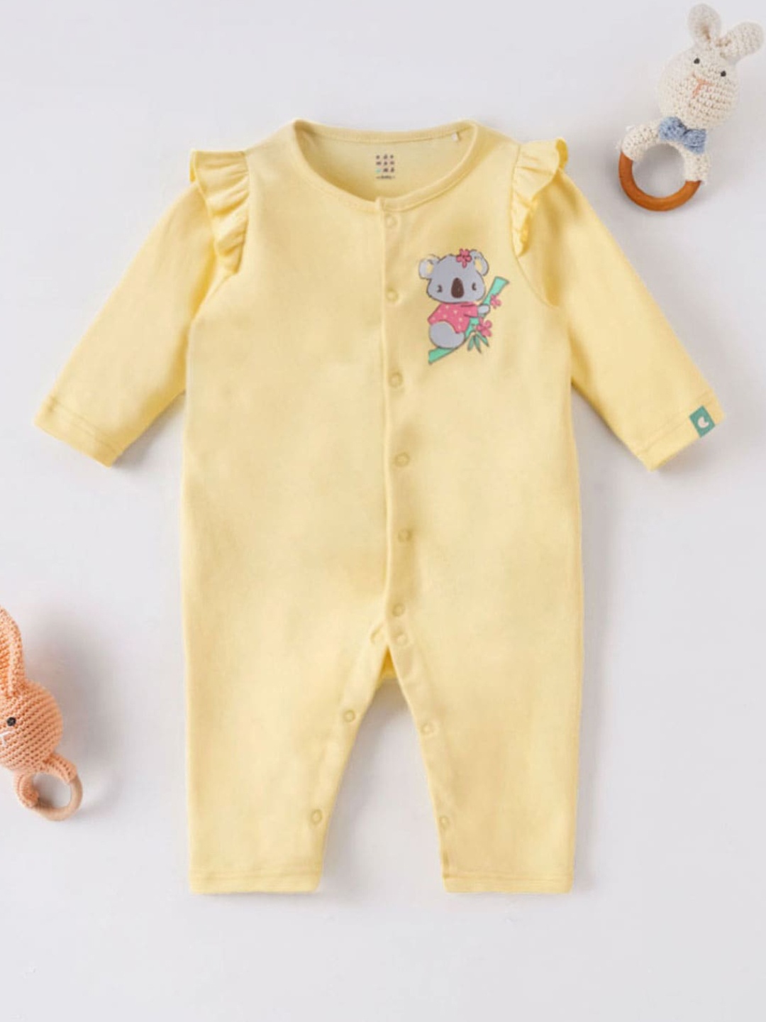 

Ed-a-Mamma Baby Infants Printed Cotton Romper, Yellow