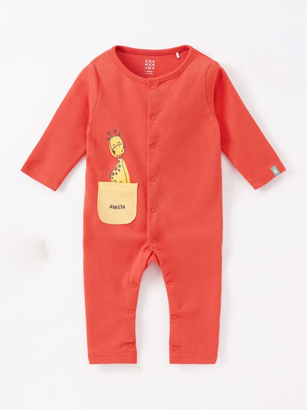 

Ed-a-Mamma Baby Infant Boys Printed Pure Cotton Romper, Orange
