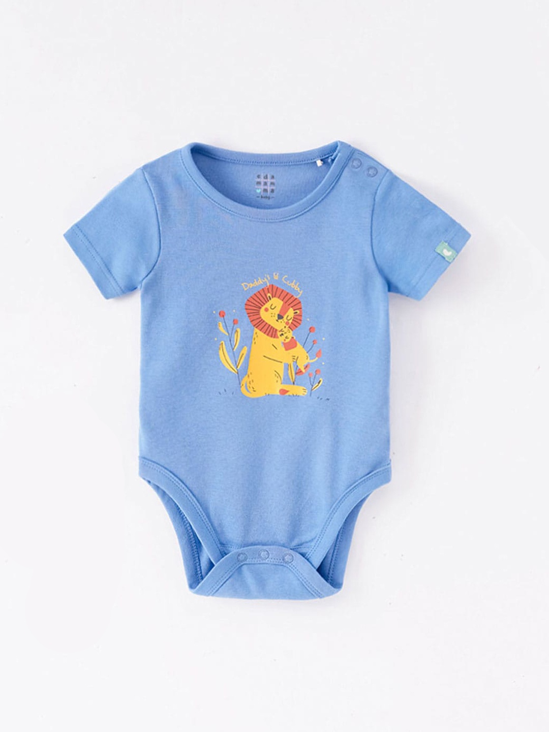 

Ed-a-Mamma Baby Infants Printed Pure Cotton Bodysuit, Blue