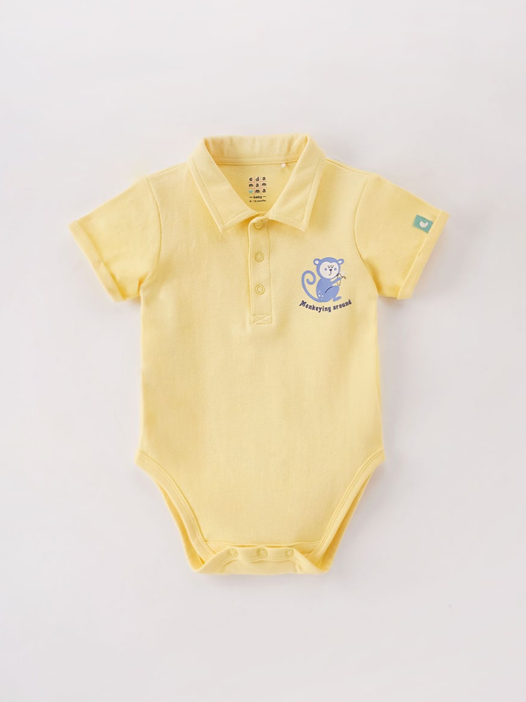 

Ed-a-Mamma Baby Infant Boys Printed Cotton Bodysuit, Yellow