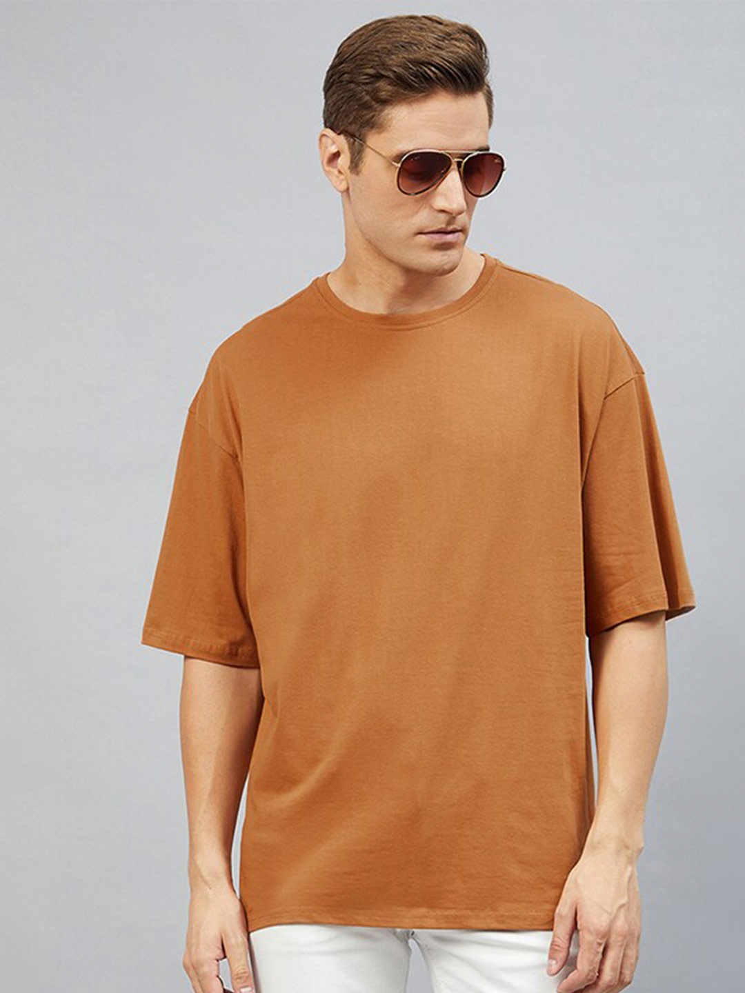 

CHIMPAAANZEE Men Brown Oversize T-shirt