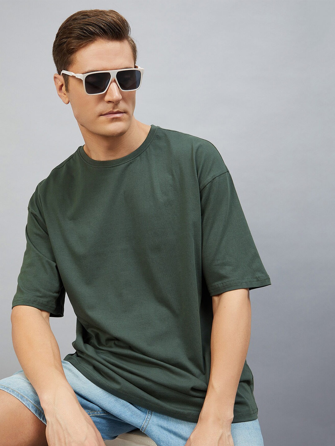 

CHIMPAAANZEE Men Green Oversize T-shirt