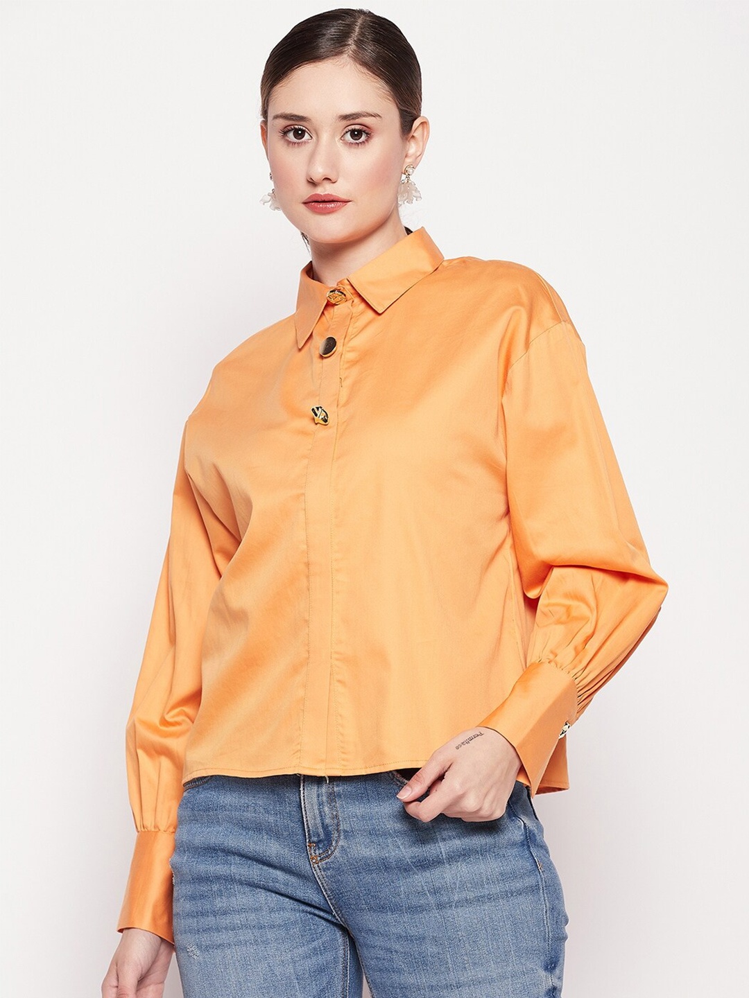 

CAMLA Spread Collar Casual Shirt, Orange