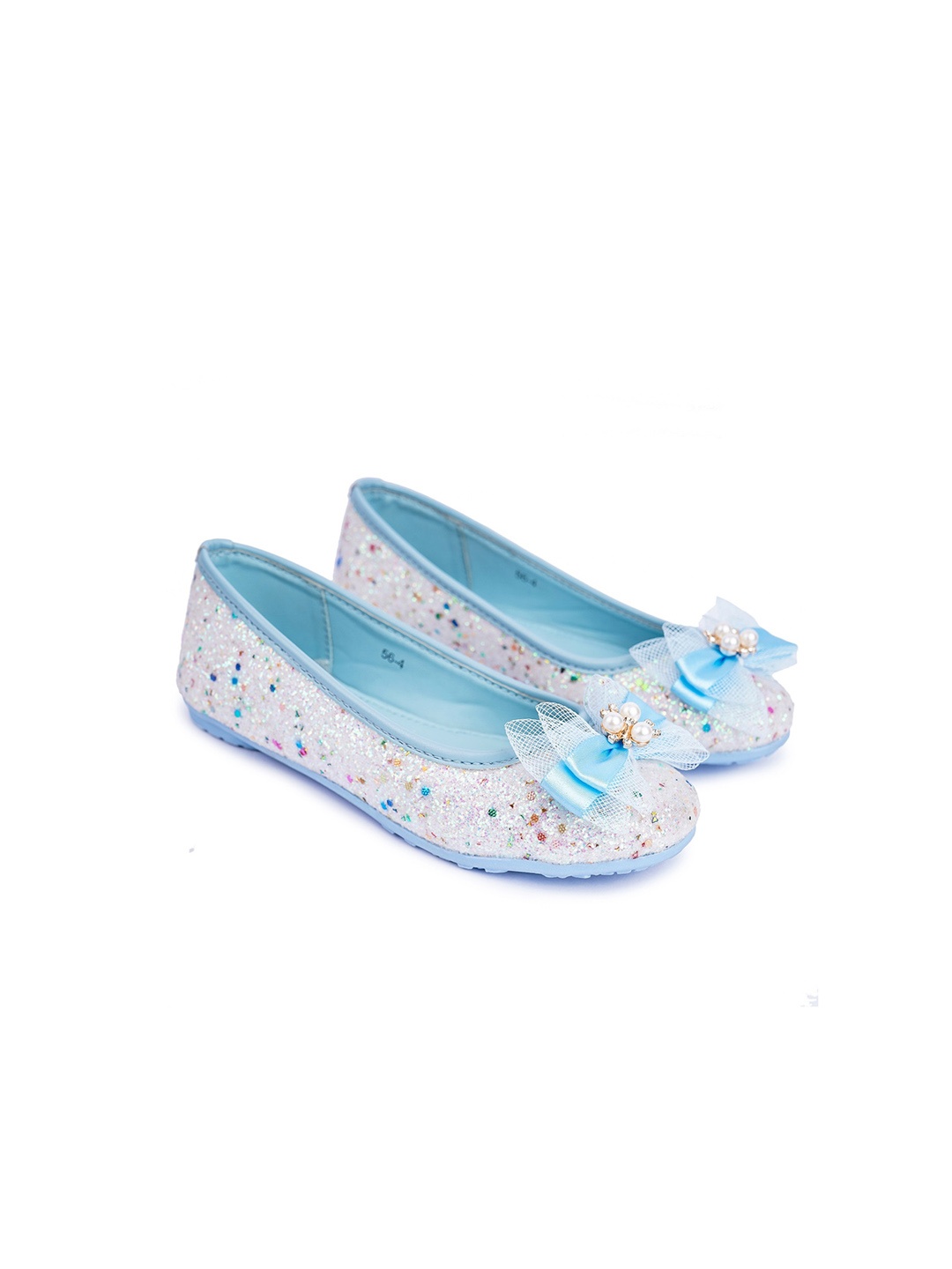 

BOYZ N GALZ Girls ARIANNA Embellished Ballerinas With Bows, Blue