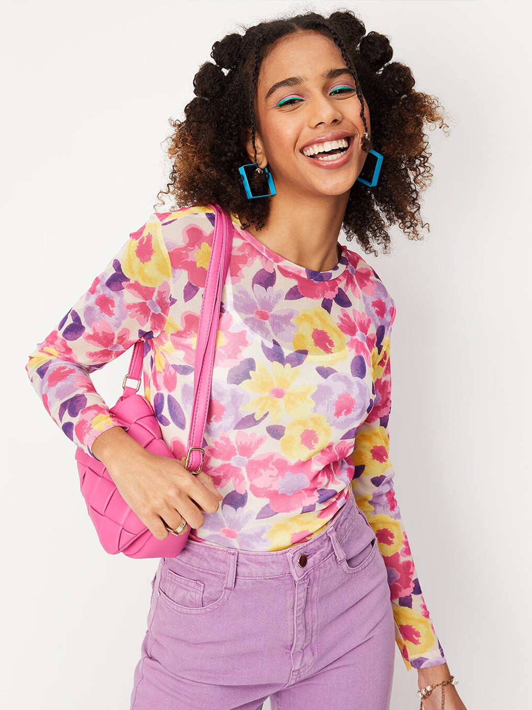 

max Pink Floral Print Top