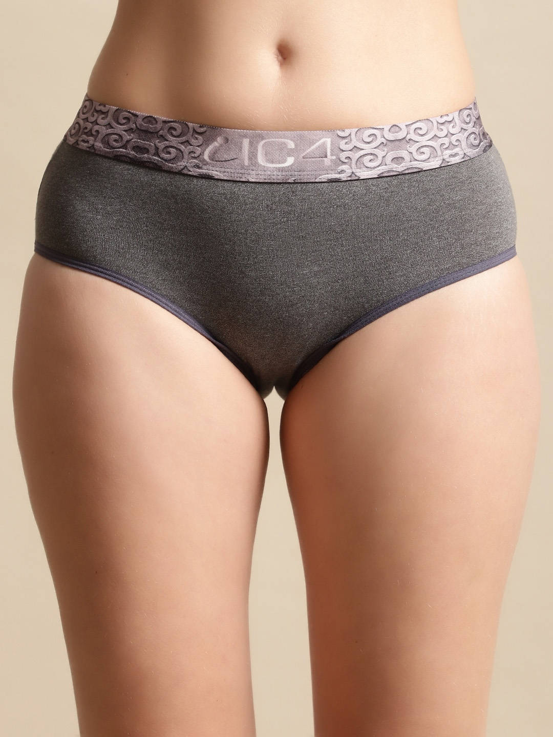 

IC4 Women Mid-Rise Hipster Briefs 0C1019, Charcoal