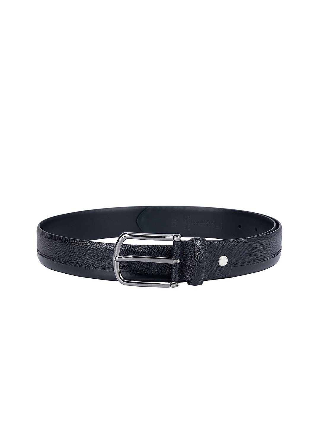 

Da Milano Men Textured Tang Closure Leather Belt, Black