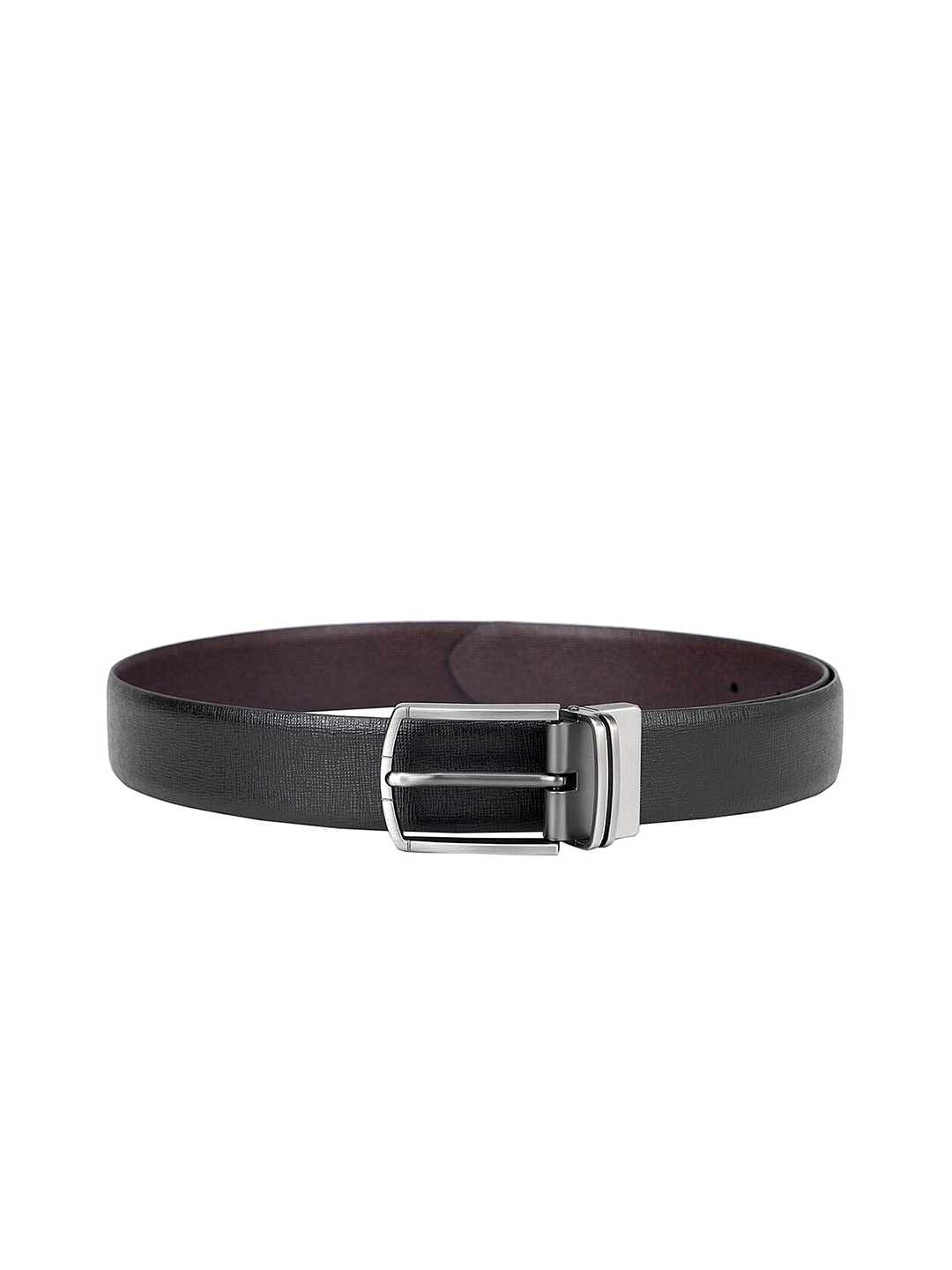 

Da Milano Men Textured Tang Closure Leather Formal Belt, Black