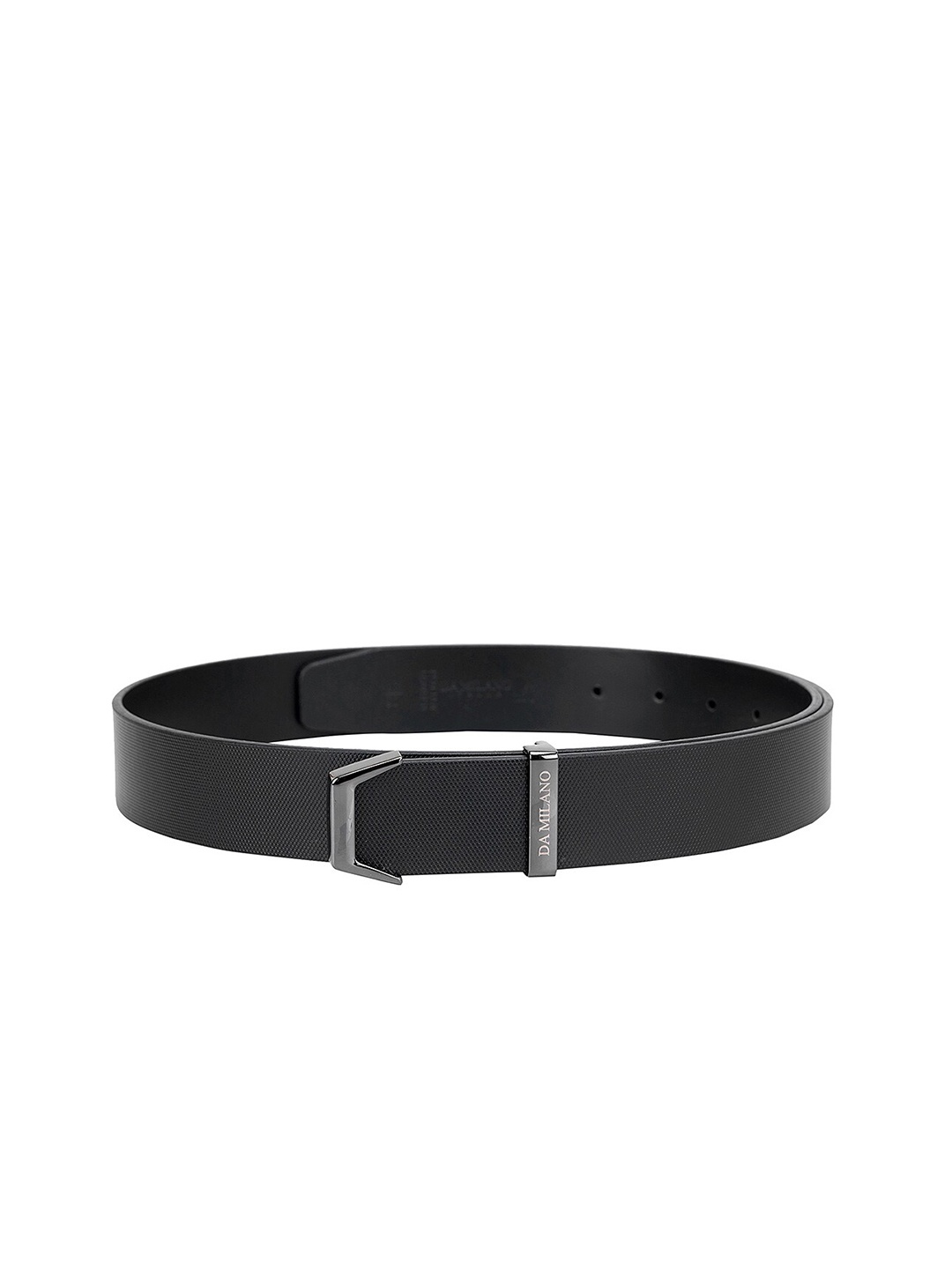 

Da Milano Men Textured Leather Formal Belt, Black