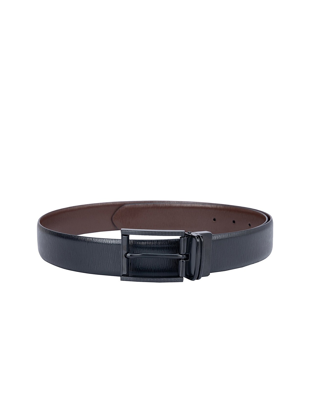 

Da Milano Men Textured Leather Belt, Black