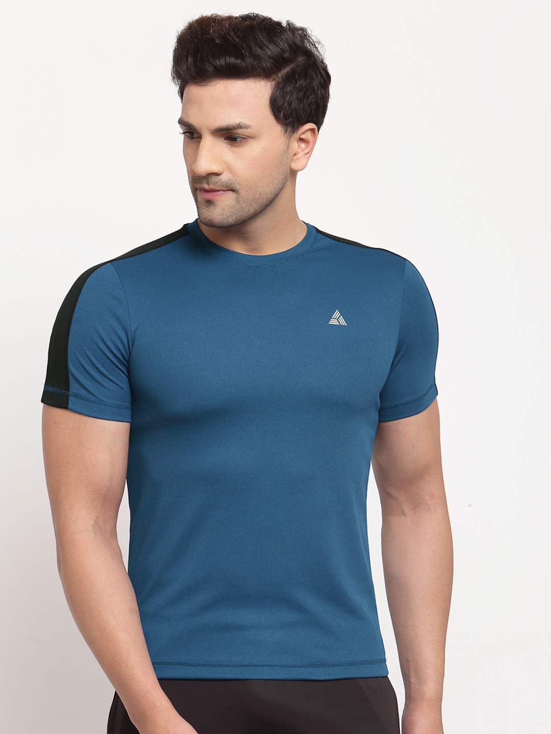 

ATHLISIS Round Neck Dri-FIT Slim Fit Training or Gym T-shirt, Blue