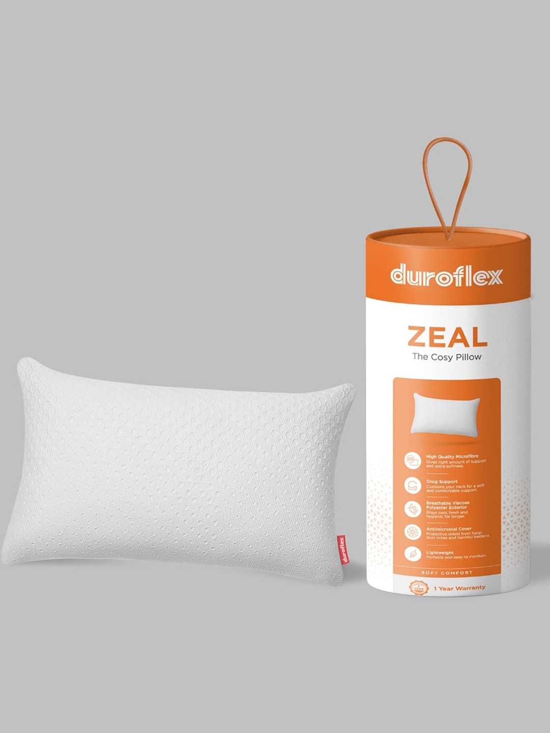 

Duroflex White Antimicrobial Lightweight Sleep Pillow