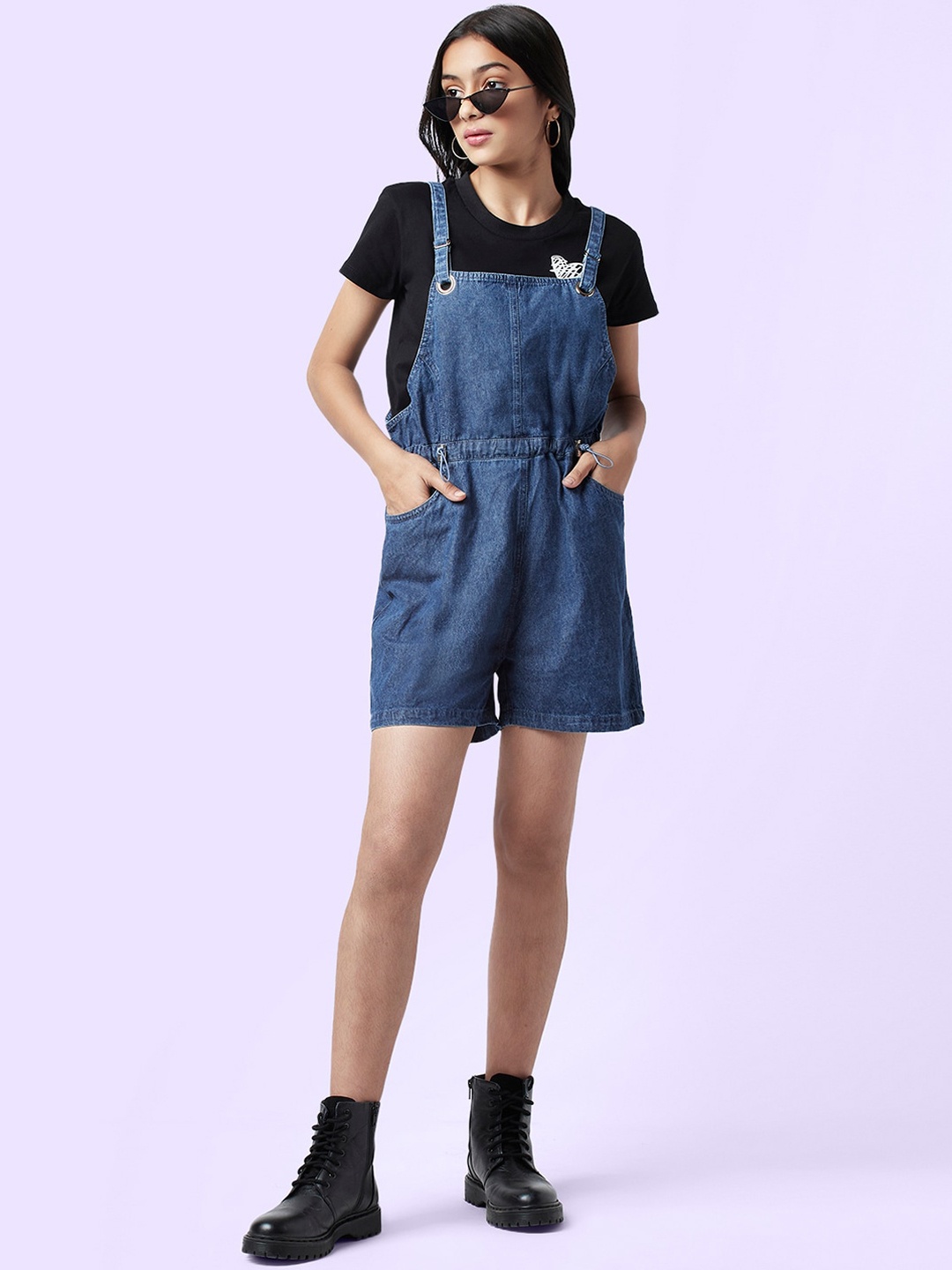 

Coolsters by Pantaloons Girls Cotton Denim Dungaree, Blue