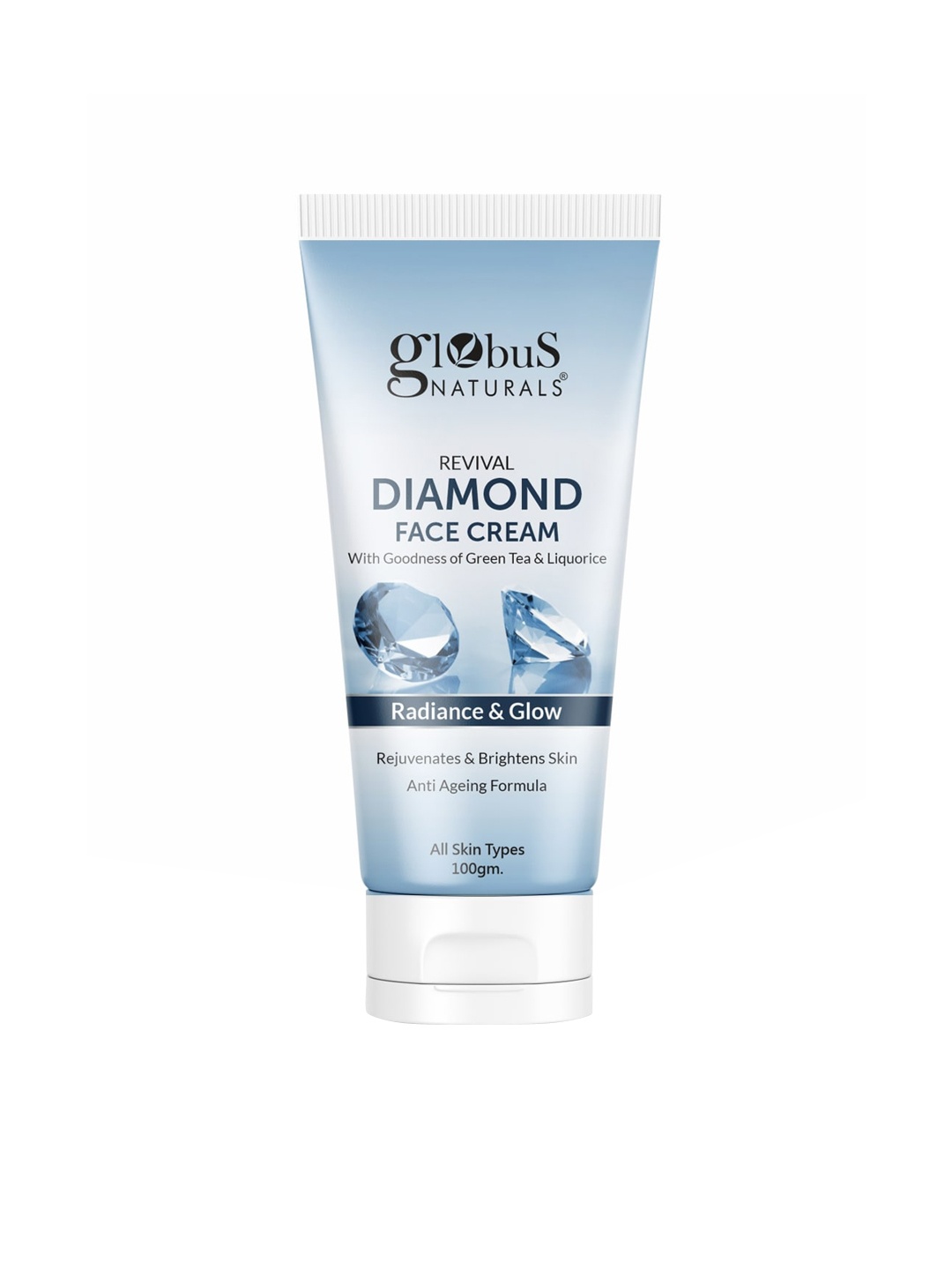

Globus naturals Revival Diamond Face Cream For Radiance & Glow - 100 gm, Blue