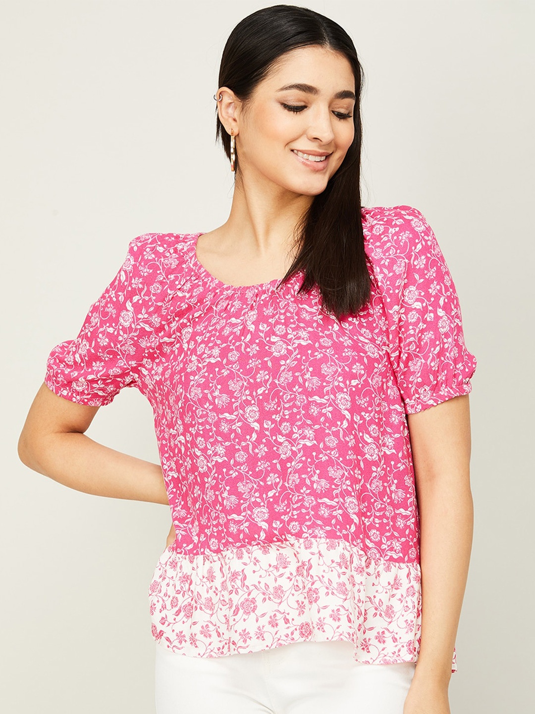 

Fame Forever by Lifestyle Pink Floral Print Top
