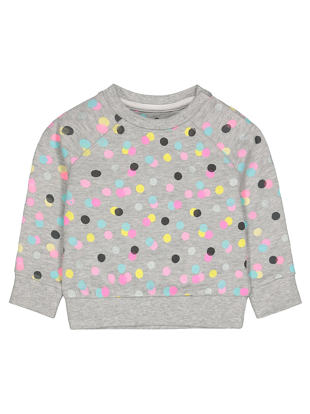 

mothercare Girls Printed Cotton Sweatshirt, Grey