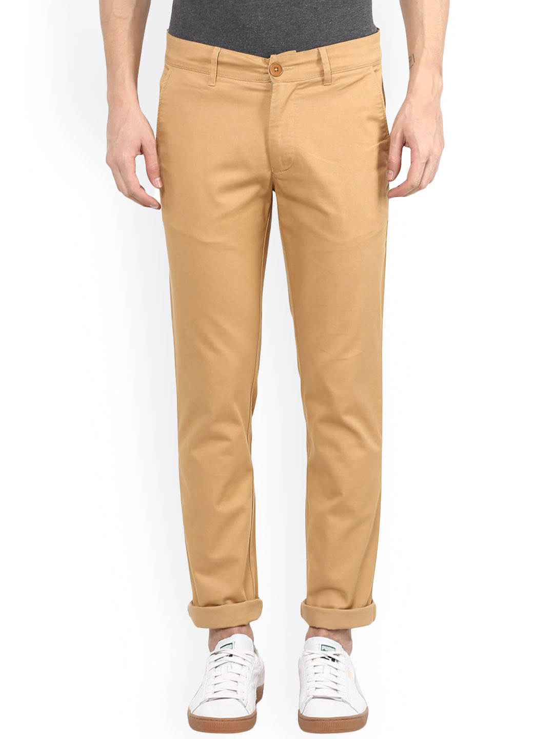 

Red Chief Men Khaki Slim Fit Chinos Trousers