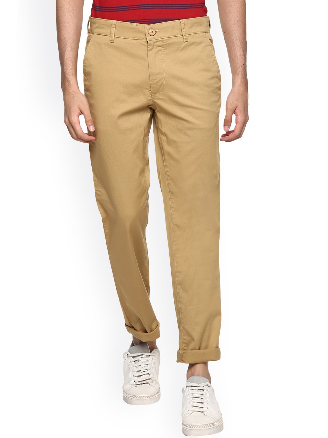 

Red Chief Men Slim Fit Mid-Rise Cotton Chinos, Khaki