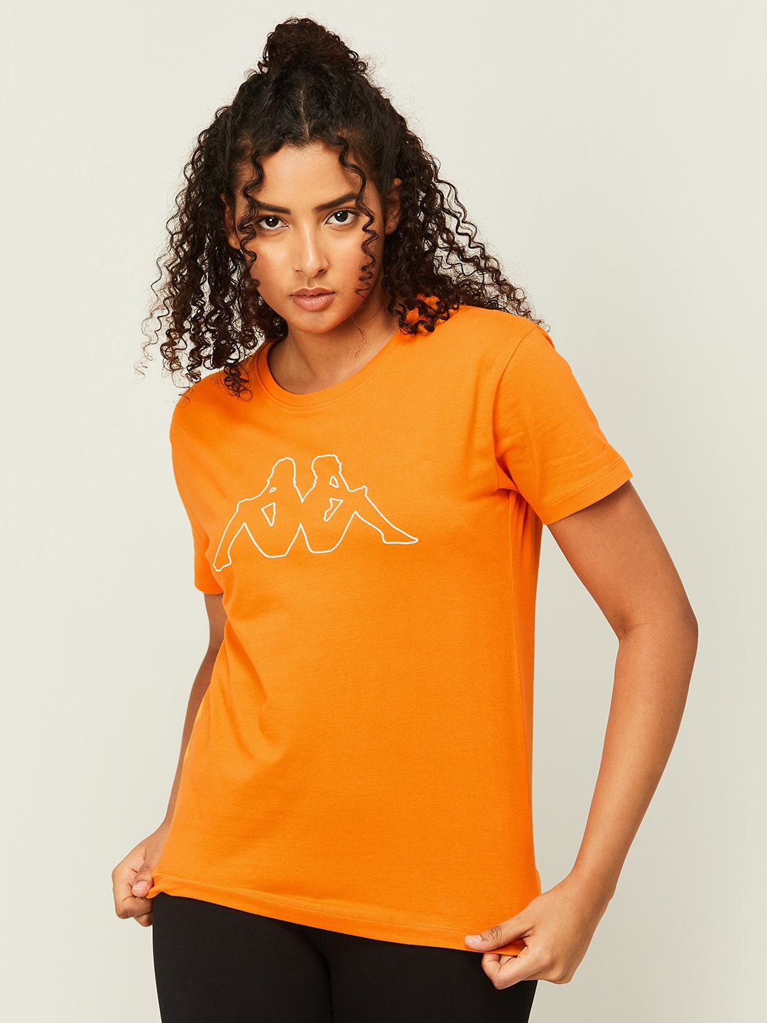 

Kappa Graphic Printed Cotton T-shirt, Orange