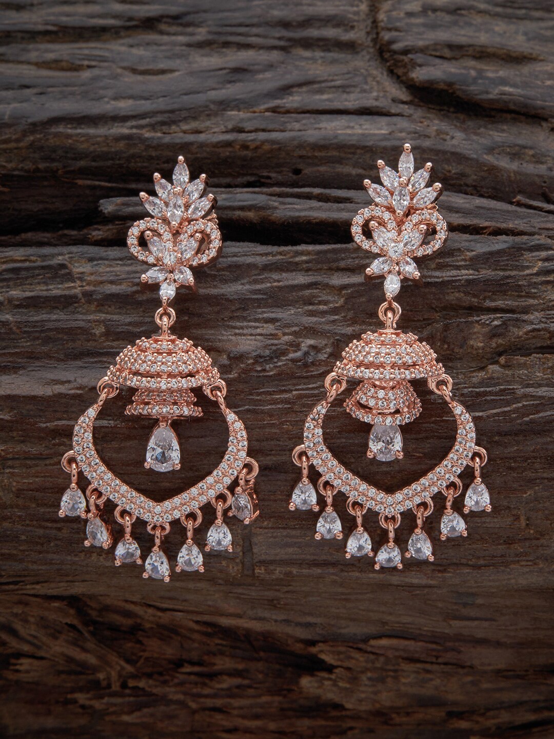 

Kushal's Fashion Jewellery Rose Gold-Plated Contemporary Drop Earrings
