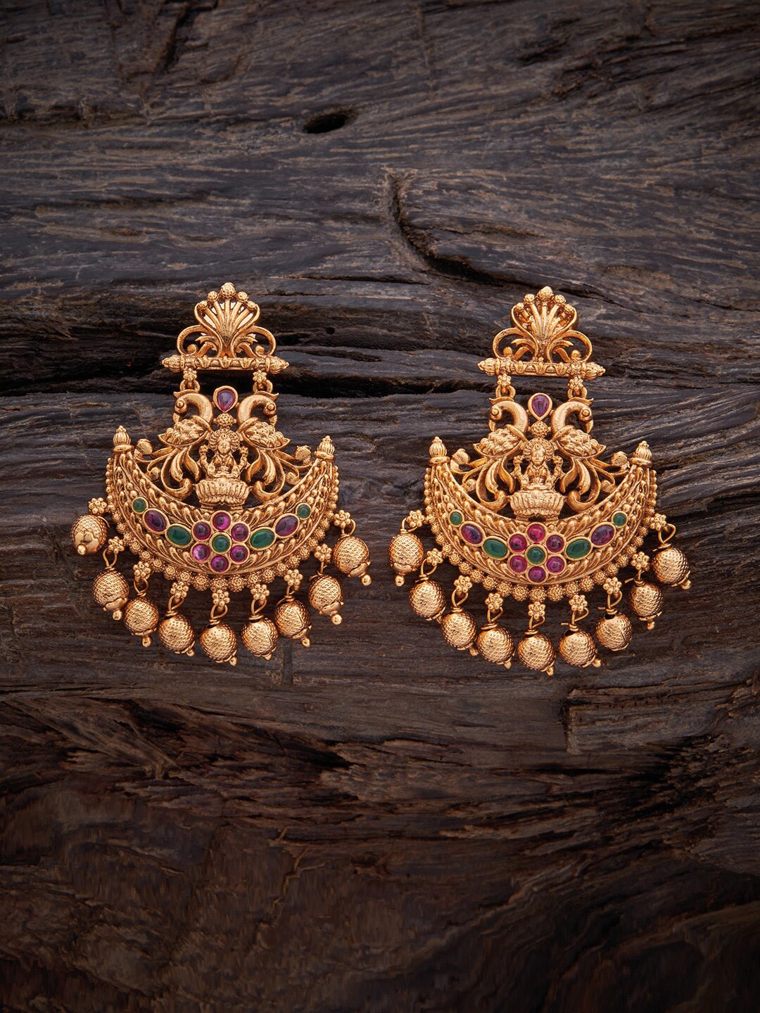 

Kushal's Fashion Jewellery Contemporary Antique Drop Earrings, Pink