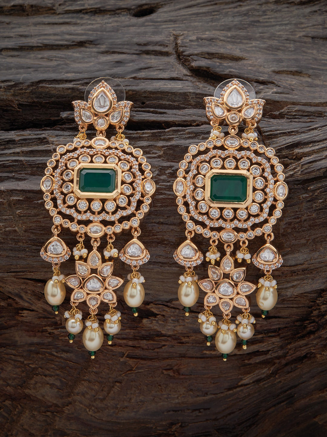 

Kushal's Fashion Jewellery Gold Plated Contemporary Drop Earrings, Green