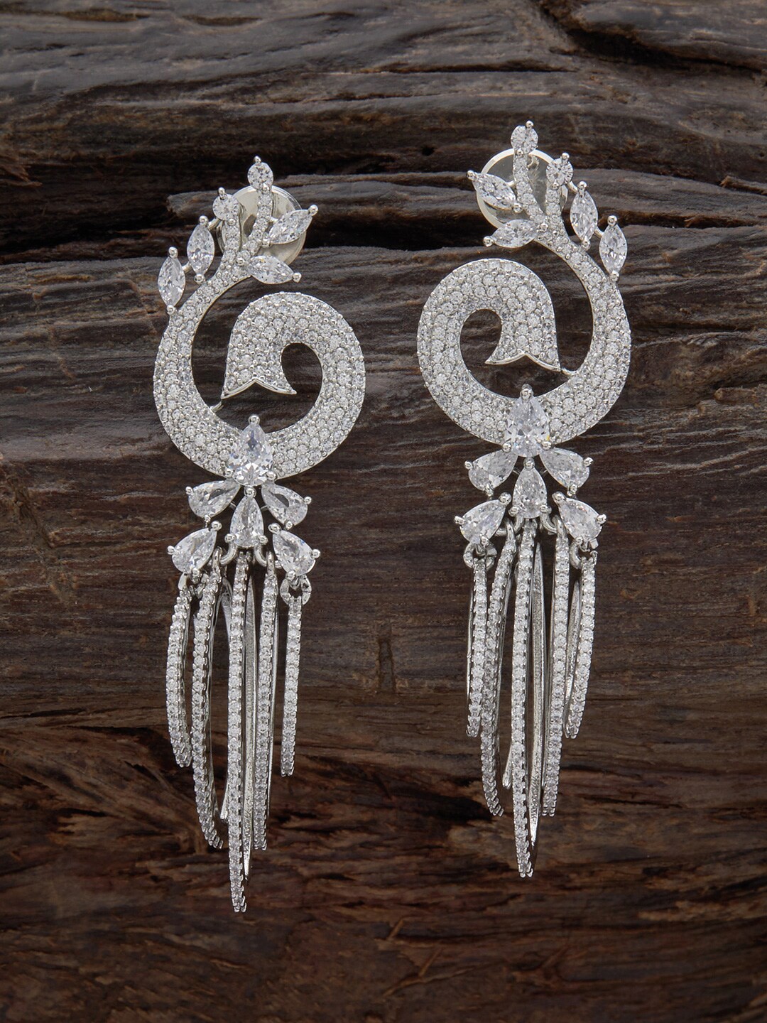 

Kushal's Fashion Jewellery Rhodium Plated Contemporary Drop Earrings, White