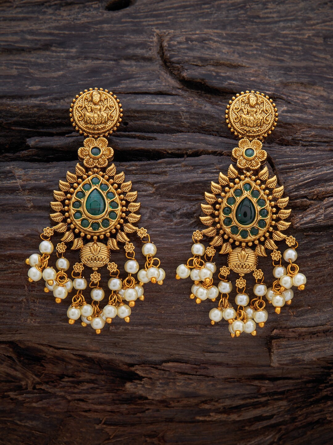 

Kushal's Fashion Jewellery Gold-Plated Contemporary Drop Earrings, White