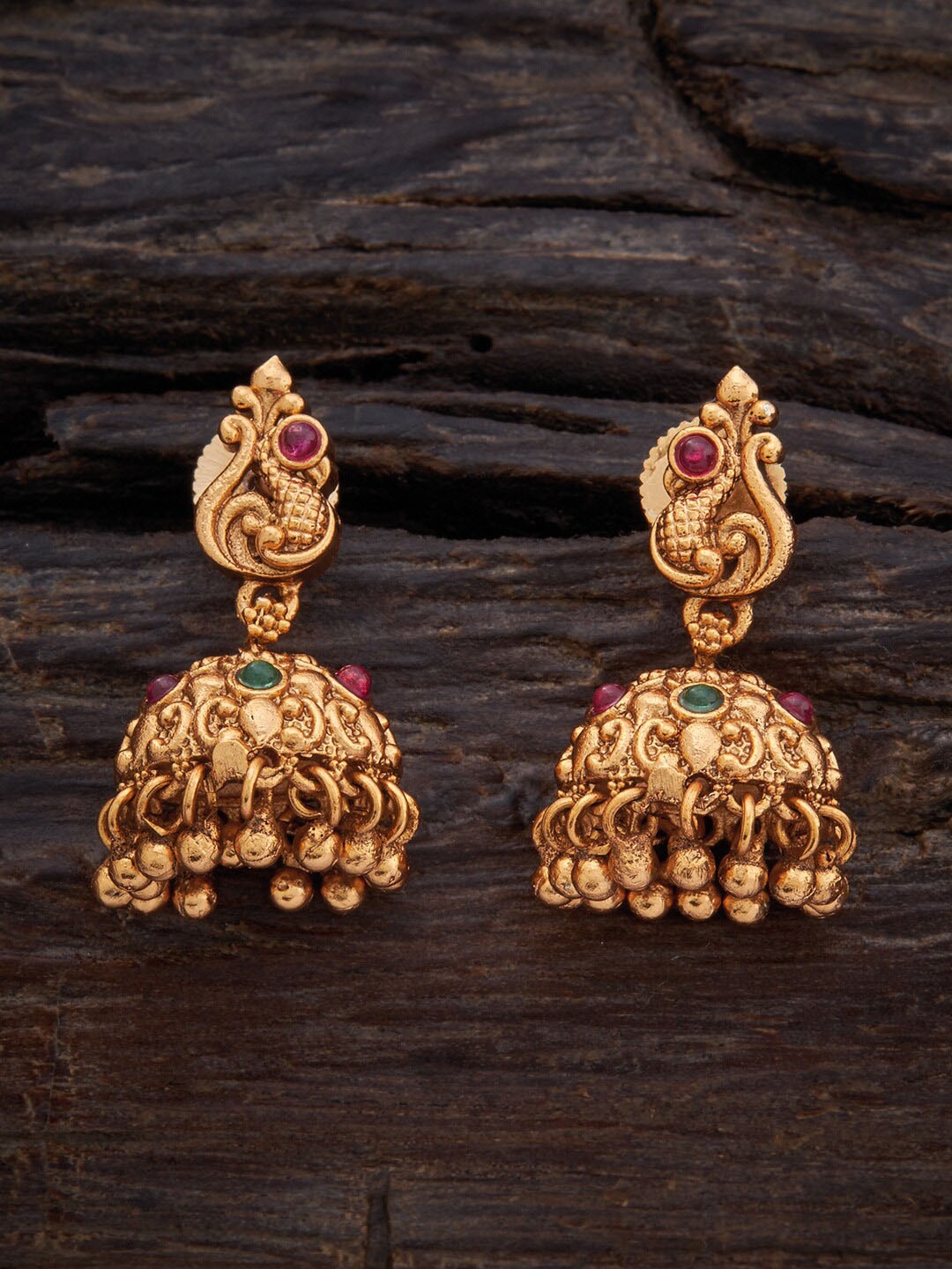 

Kushal's Fashion Jewellery Gold Plated Contemporary Jhumkas