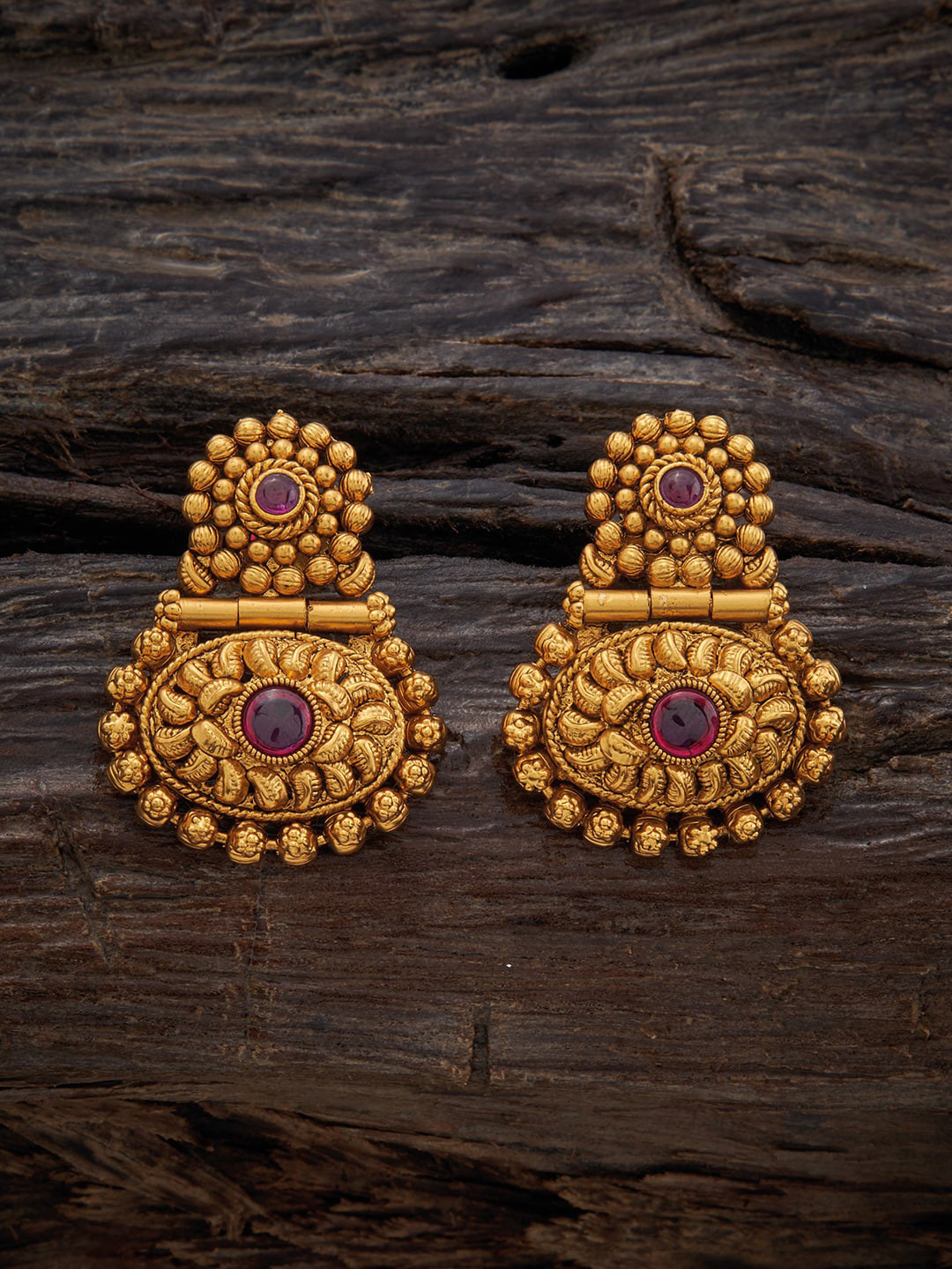 

Kushal's Fashion Jewellery Contemporary Antique Drop Earrings, Purple