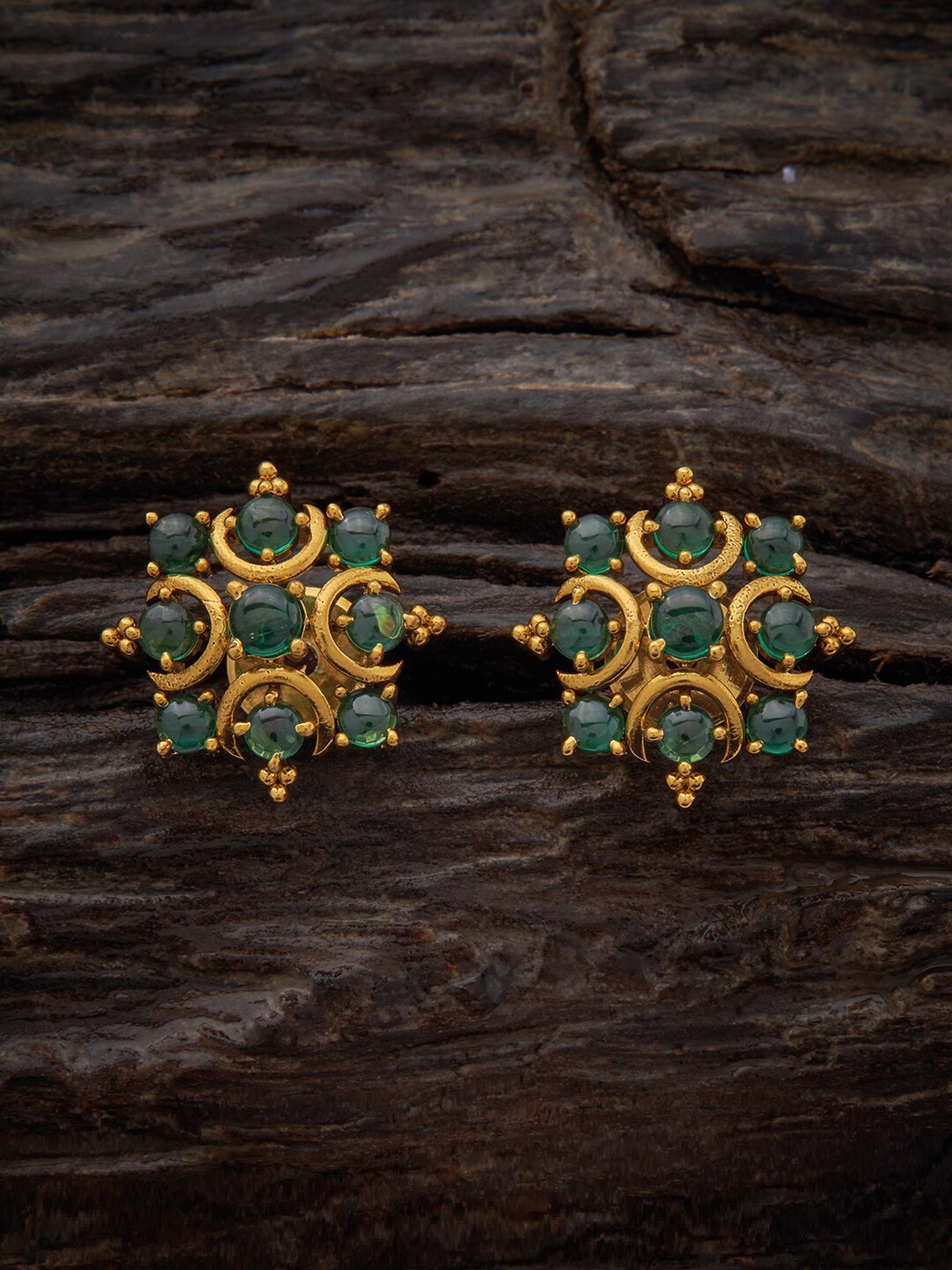 

Kushal's Fashion Jewellery Contemporary Studs Earrings, Green