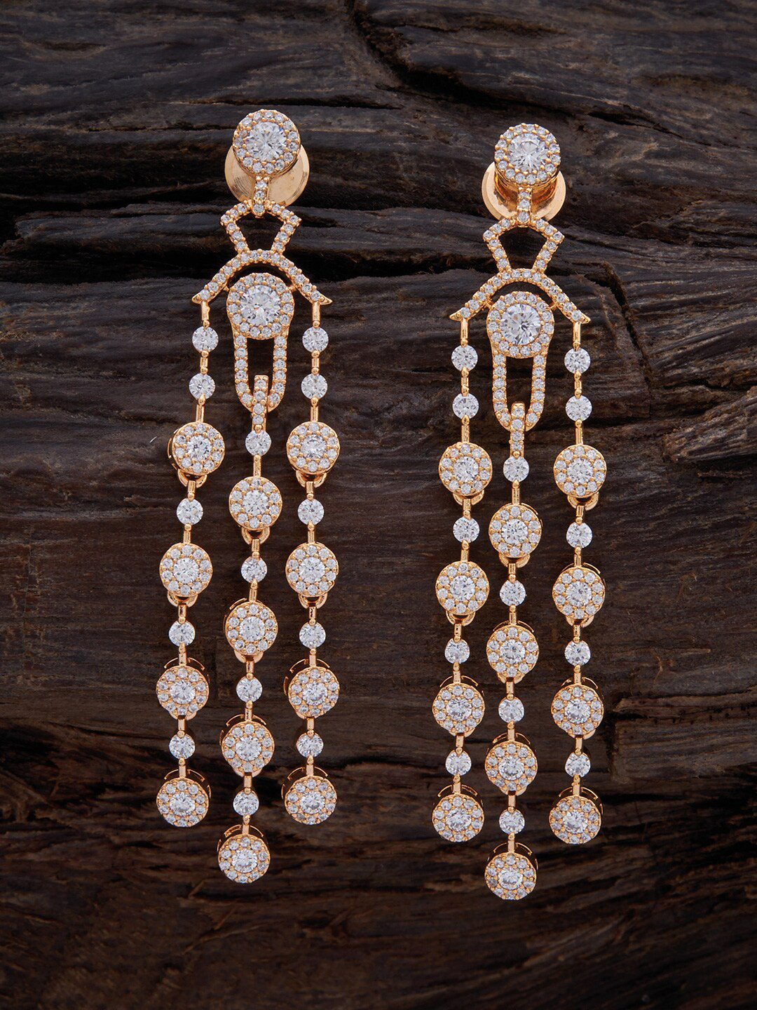

Kushal's Fashion Jewellery Gold-Plated Contemporary Drop Earrings, White