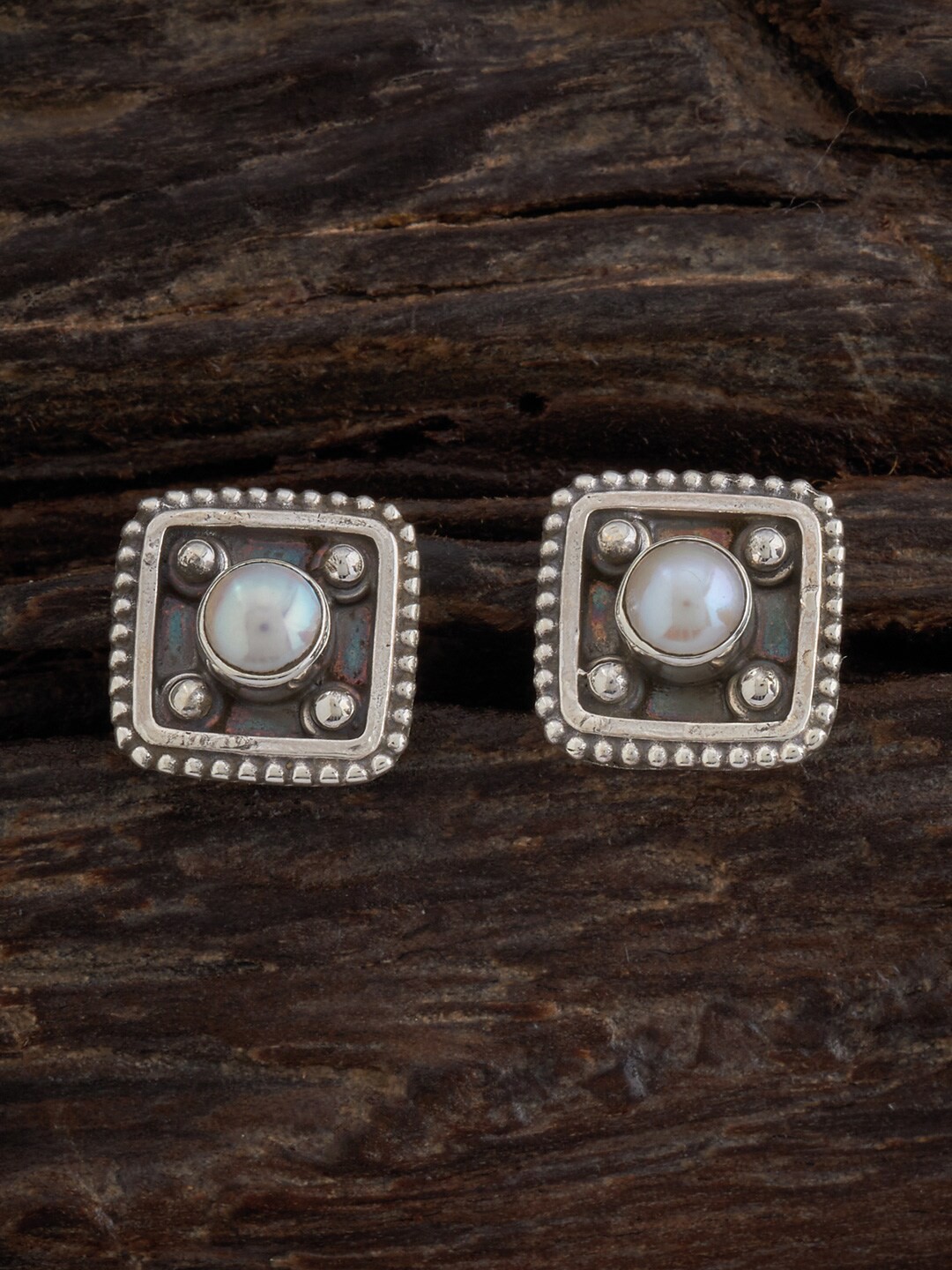

Kushal's Fashion Jewellery Rhodium Plated Contemporary Studs Earrings, White