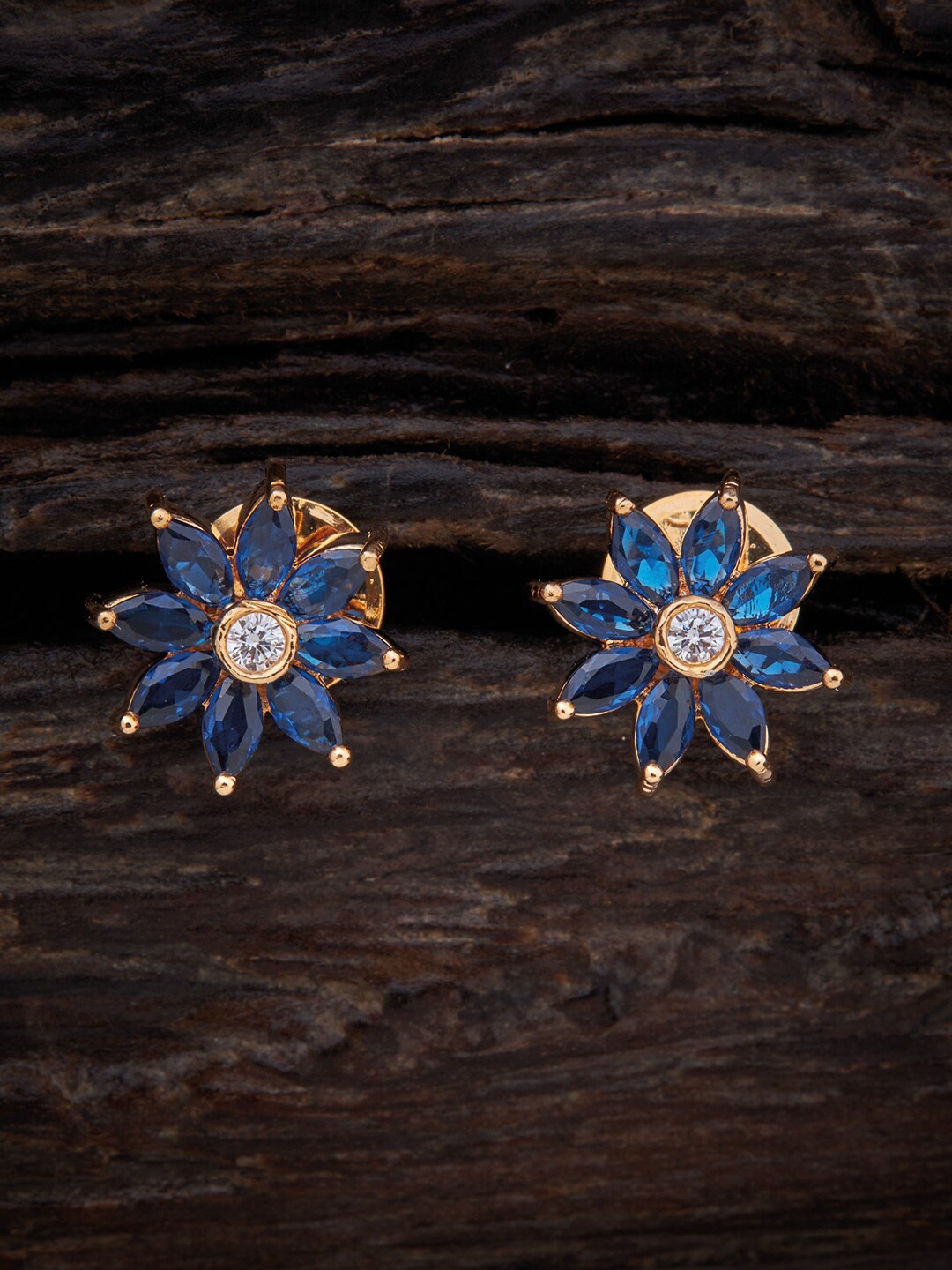 

Kushal's Fashion Jewellery Gold-Plated Contemporary Studs Earrings, Blue