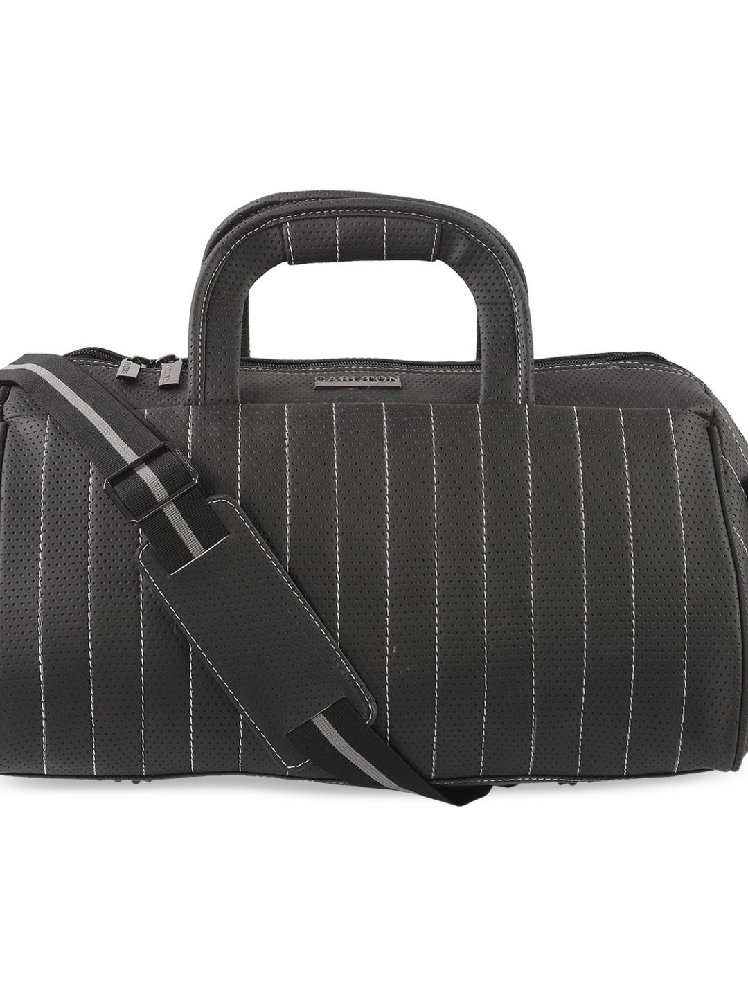 

Carlton London Striped Medium Travel Duffel Bag, Black