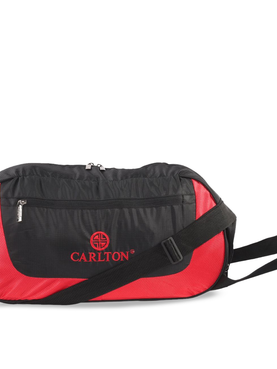 

Carlton London Colourblocked Nylon Foldable Medium Duffel Bag, Black