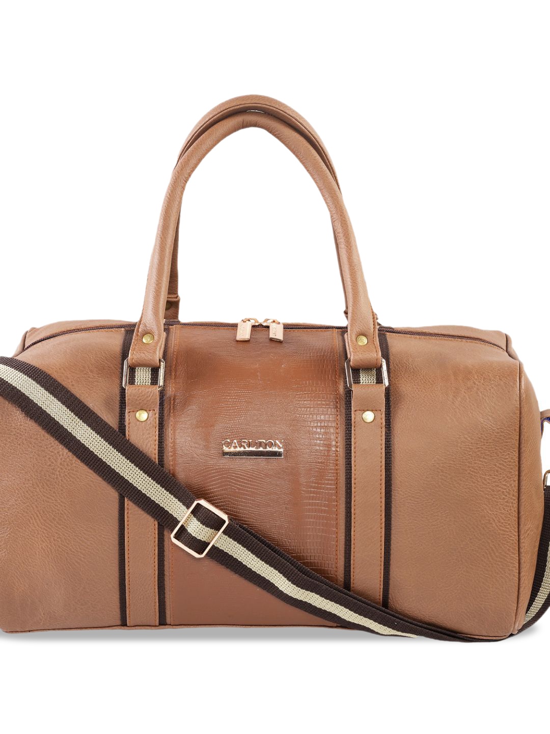 

Carlton London Textured Medium Duffel Bag, Tan