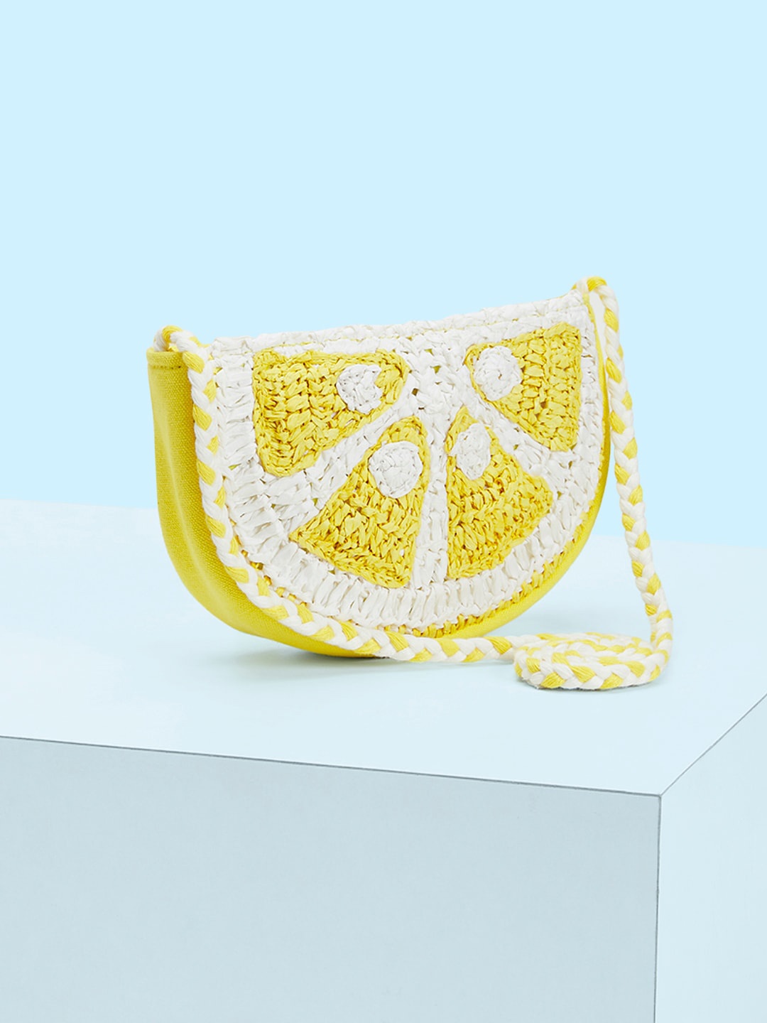 

Forever Glam by Pantaloons Self Design Swagger Sling Bag, Yellow