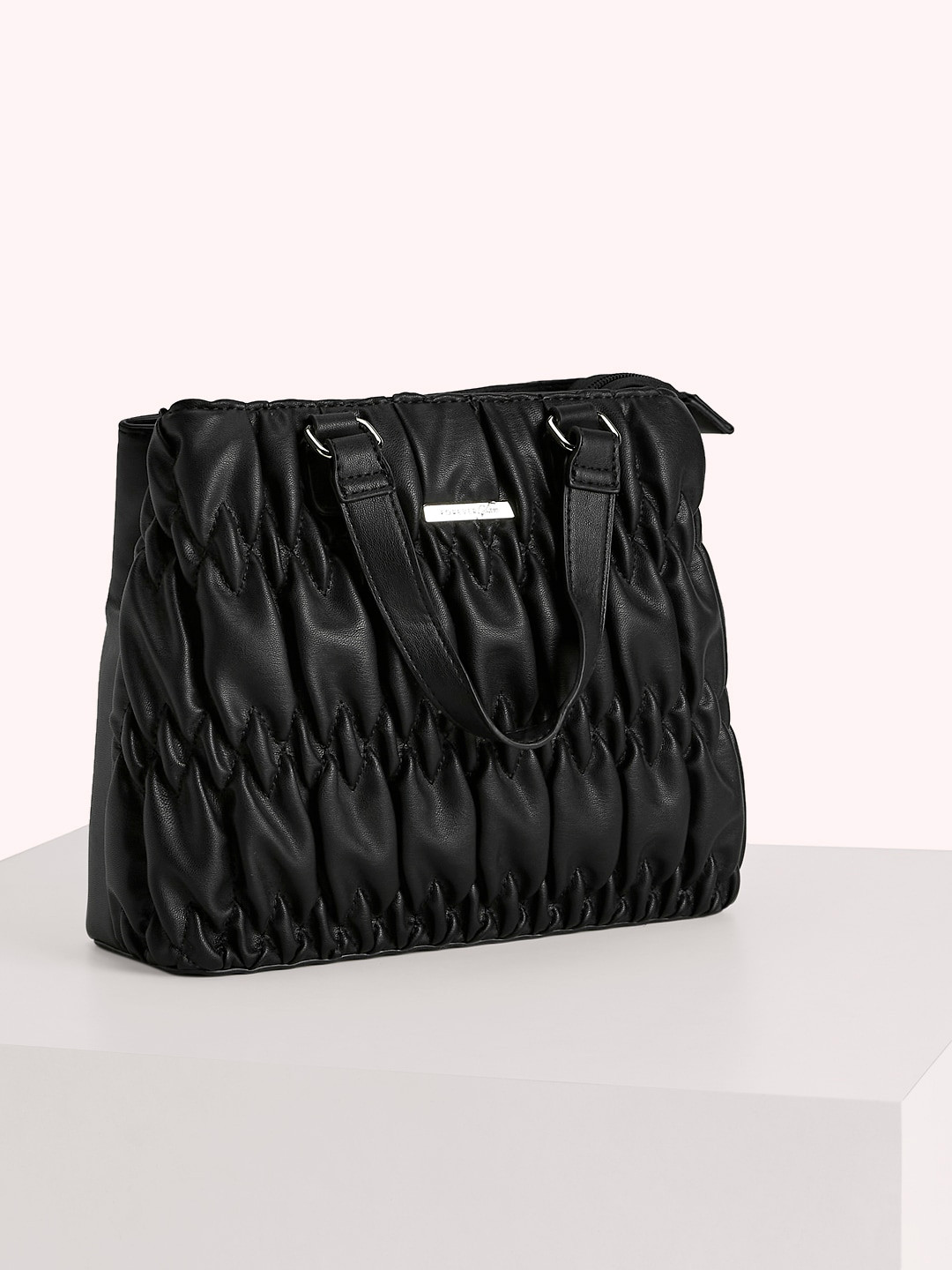 

Forever Glam by Pantaloons Structured Handheld Bag, Black
