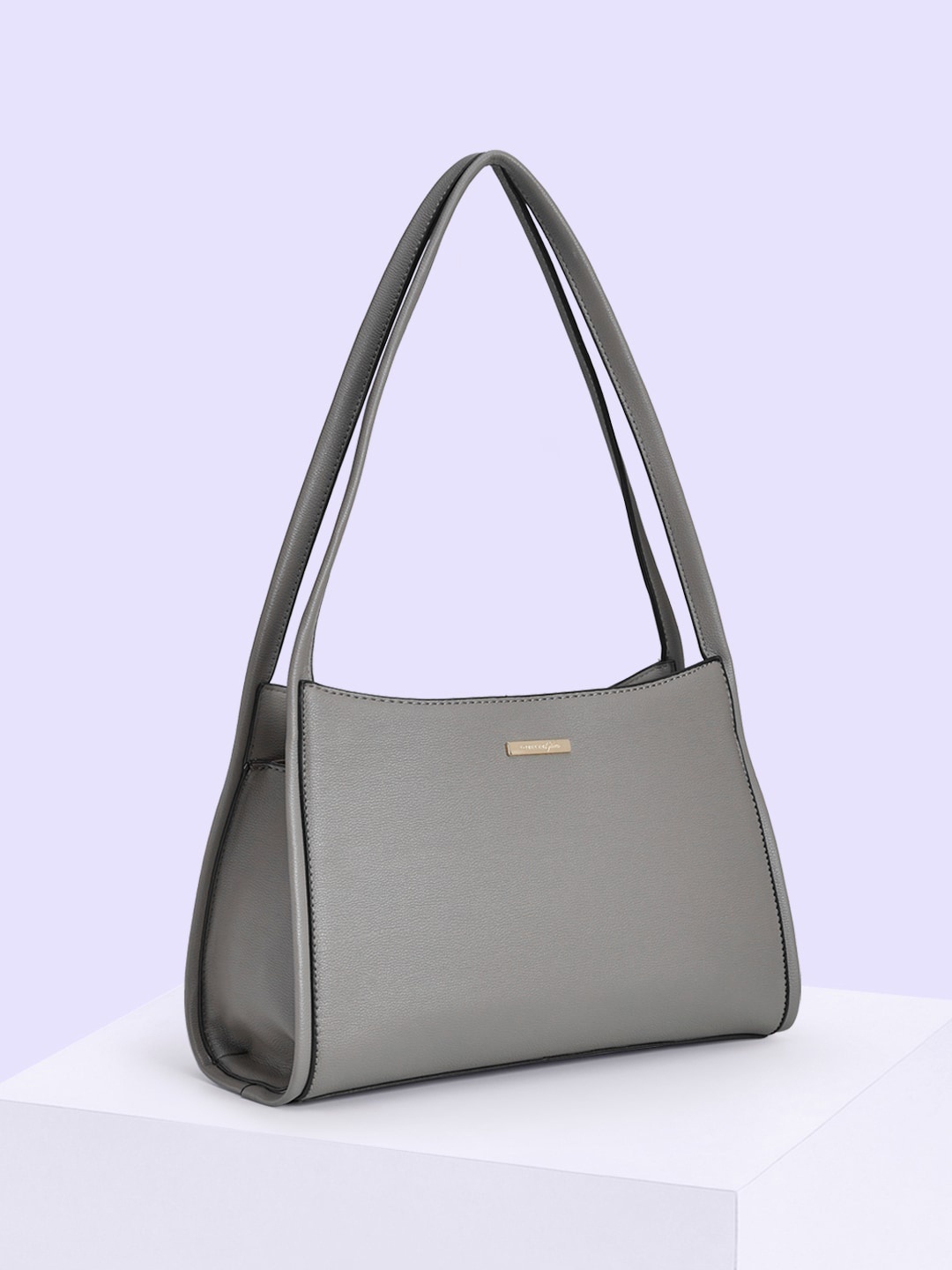 

Forever Glam by Pantaloons Textured Structured Shoulder Bag, Grey