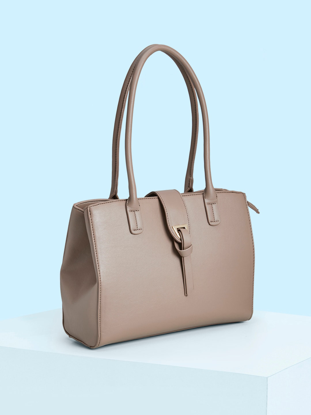 

Forever Glam by Pantaloons Structured Shoulder Bag, Taupe