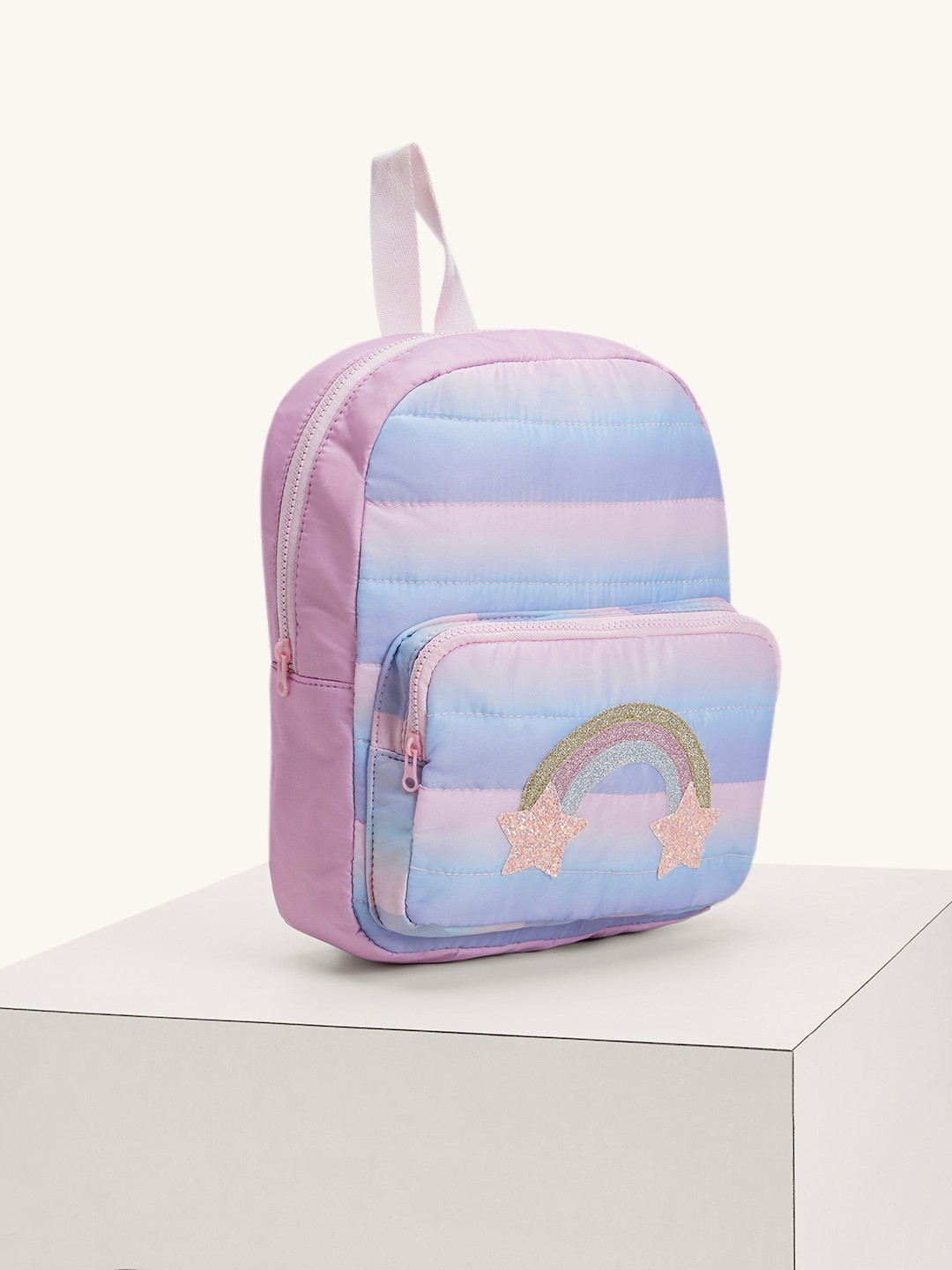 

Forever Glam by Pantaloons Striped Embellished Backpacks, Pink