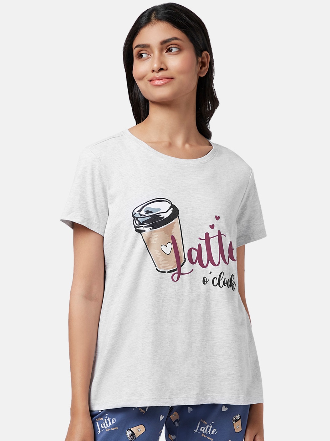 

Dreamz by Pantaloons Graphic Printed Cotton Lounge T-shirt, Grey